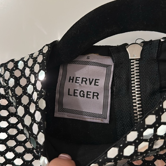 Herve Leger Mirror Ball Mini Dress S - Picture 3 of 7